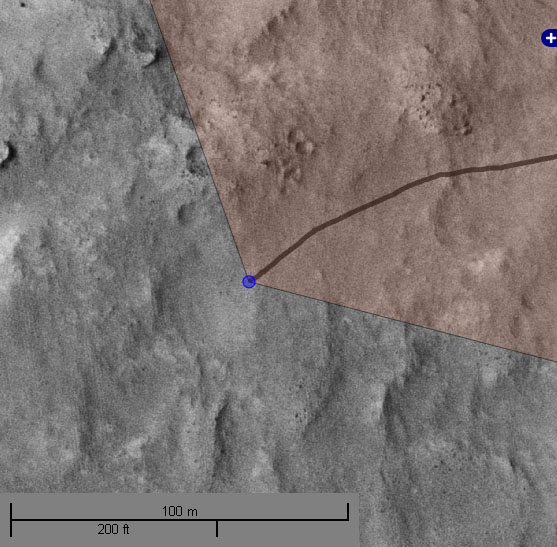 Curiosity sol 368 Rear Hazcam Map