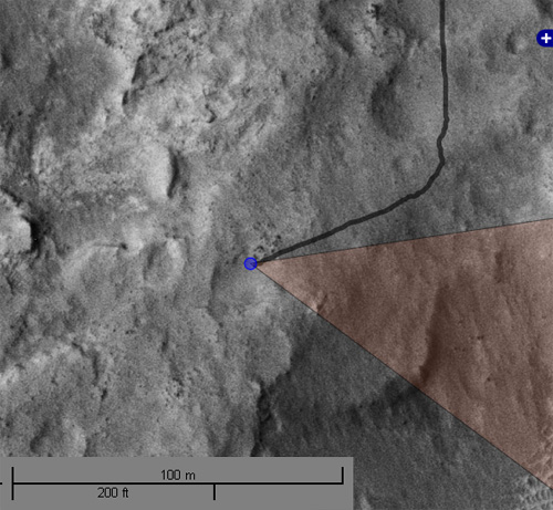 Curiosity sol 426 NavCam map