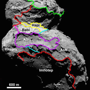 67P mappa - Credit: ESA/Rosetta/MPS for OSIRIS Team MPS/UPD/LAM/IAA/SSO/INTA/UPM/DASP/IDA